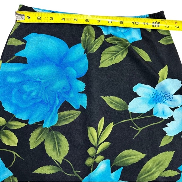 VTG XOXO Blue Black Floral 2 Piece Top & Skirt Small & Medium Retro Y2k GUC READ - Picture 6 of 9
